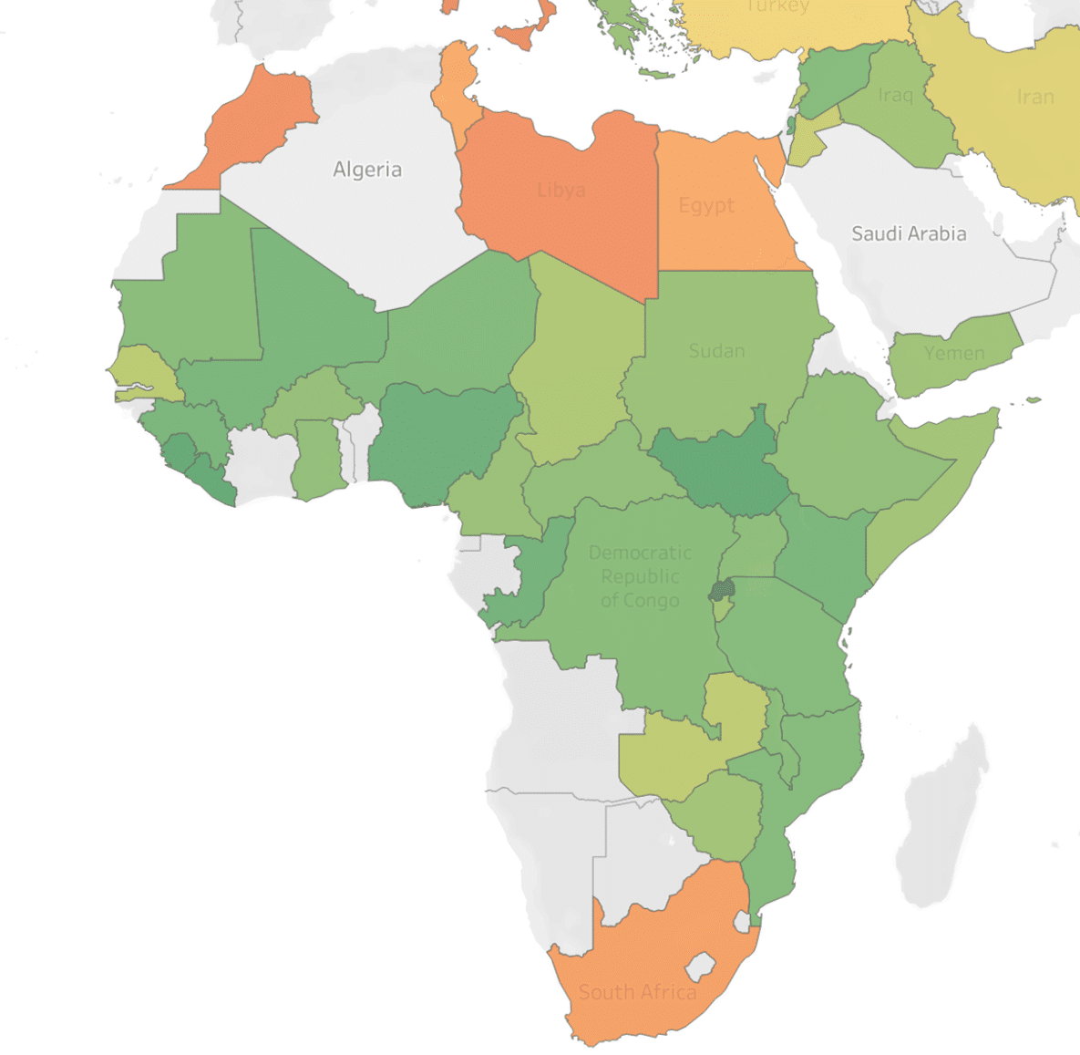 Africa employee engagement heatmap