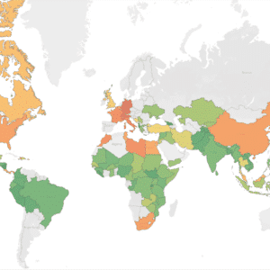 global employee engagement heatmap