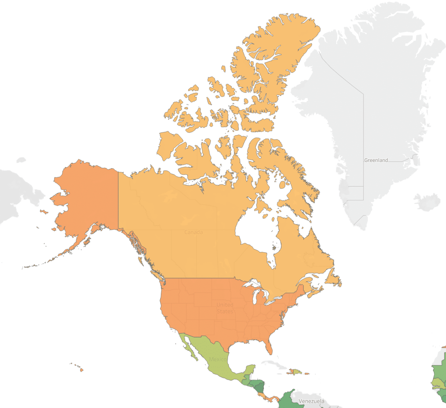 North America engagement heatmap