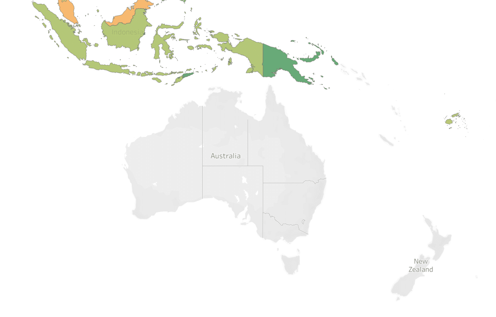 Oceania employee engagement heatmap